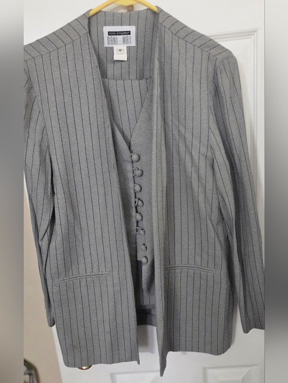 Vintage Dani max Lois snyder pinstripe women's vested suit with pants